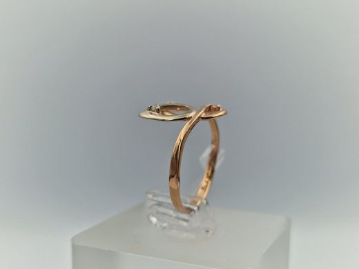 Zelta gredzens ar cirkoniju, 1.68 g, izm. 16.5