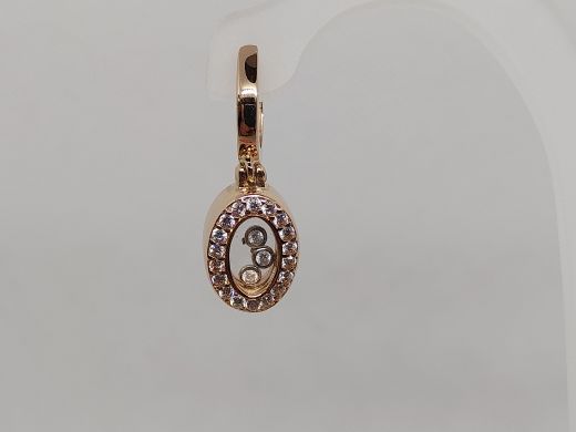 Золотые серьги с цирконом, 7.9 г