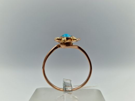 Zelta gredzens ar tirkīzu, 1.92 g, izm. 17.5