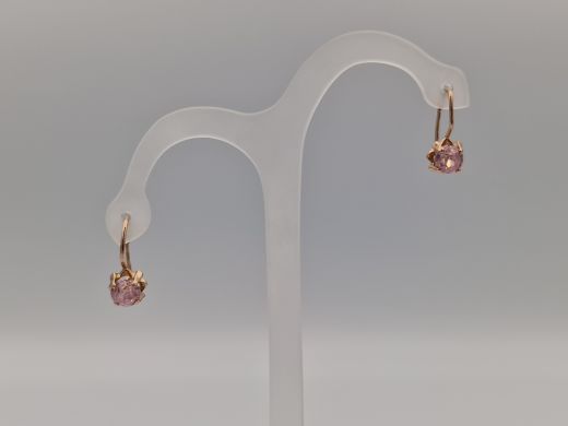 Золотые серьги с цирконом, 2.6 г