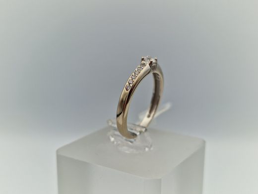 Zelta gredzens ar cirkoniju, 2.12 g, izm. 16.5