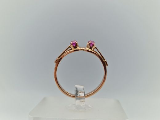 Zelta gredzens ar koraļļi, 1.68 g, izm. 16.5