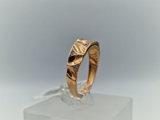 Zelta gredzens ar cirkoniju, 2.54 g, izm. 18