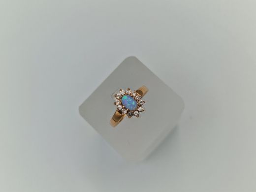 Zelta gredzens ar cirkoniju, 2.05 g, izm. 16.5