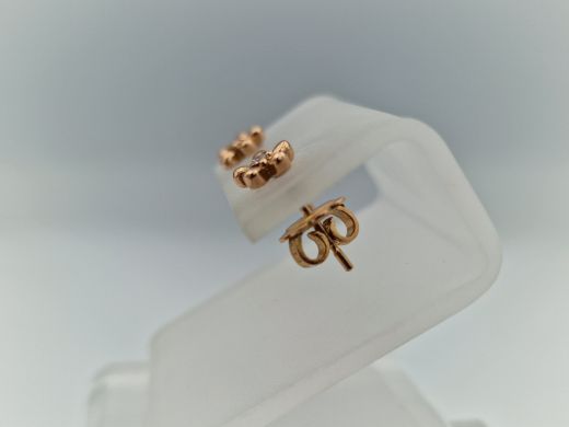 Золотые серьги с бриллиантом, 1.81 г