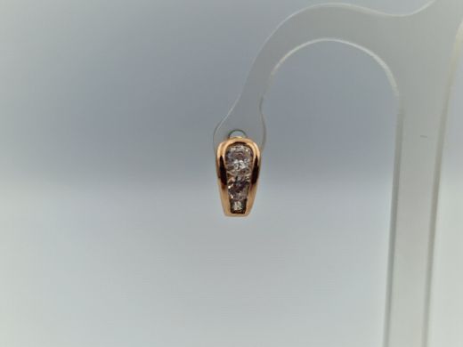 Золотые серьги с цирконом, 1.76 г