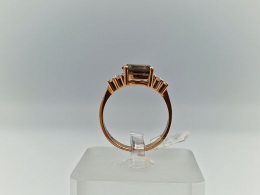 Zelta gredzens ar cirkoniju, 2.25 g, izm. 16.5