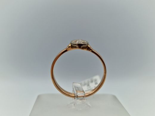 Золотое кольцо с цирконом, 2.1 г, разм. 17.5