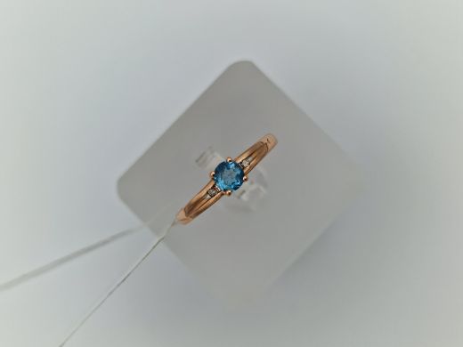 Zelta gredzens ar briljantiem un topāziem, 0.95 g, izm. 16.5