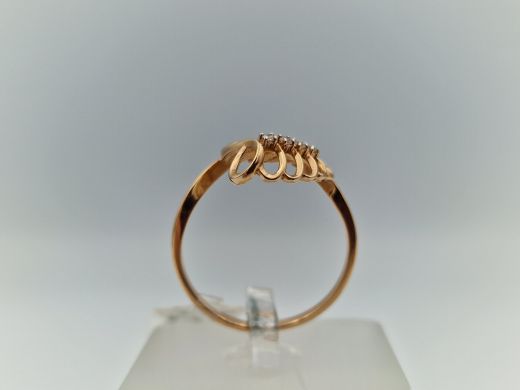 Zelta gredzens ar cirkoniju, 2.81 g, izm. 19