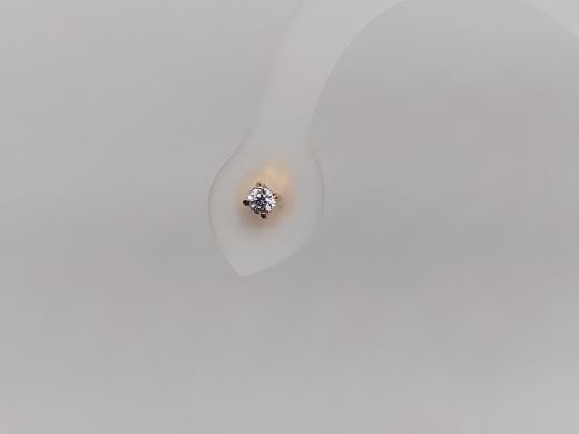 Золотые серьги с цирконом, 0.6 г