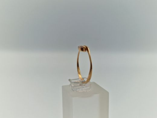 Zelta gredzens ar cirkoniju, 1.04 g, izm. 17