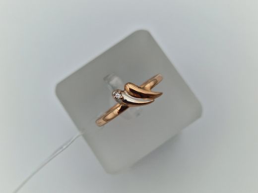 Zelta gredzens ar cirkoniju, 2.18 g, izm. 16.2