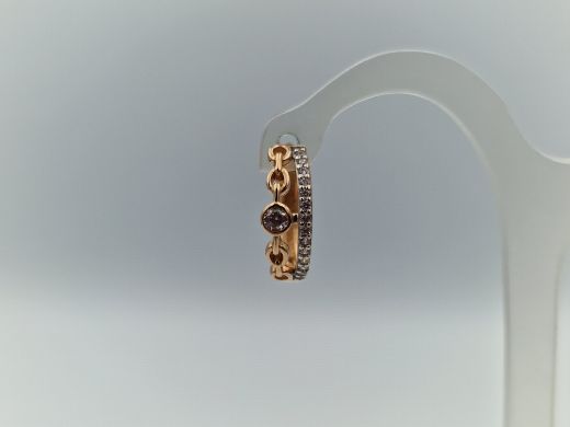 Золотые серьги с цирконом, 2.4 г