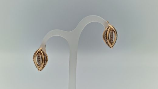 Zelta auskari ar cirkoniju, 4.96 g