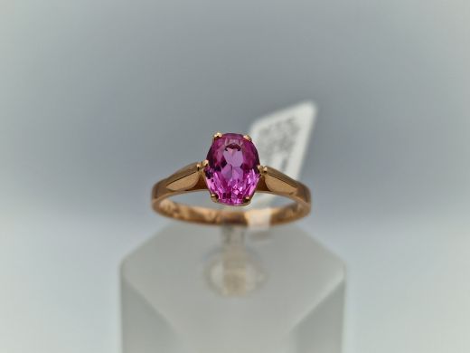 Zelta gredzens ar koraļļi, 2.8 g, izm. 18