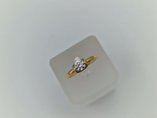 Zelta gredzens ar cirkoniju, 1.85 g, izm. 16.5