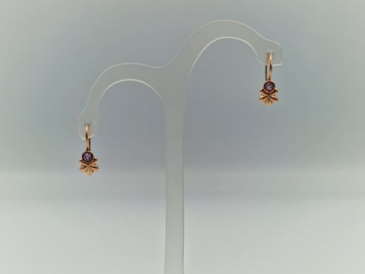 Золотые серьги с кораллом, 2.55 г