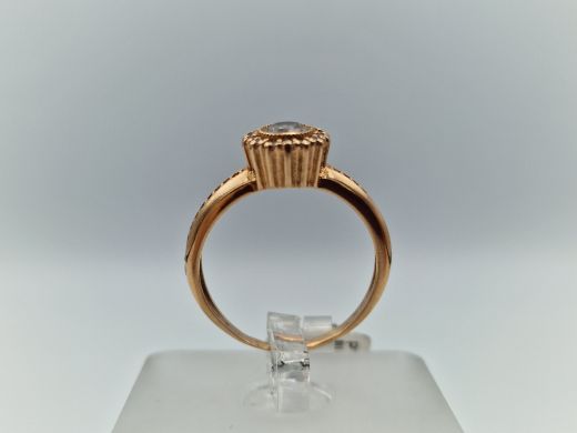 Zelta gredzens ar cirkoniju, 3.29 g, izm. 18