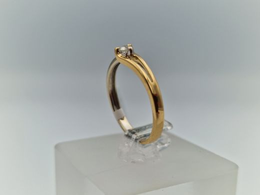 Zelta gredzens ar briljantu, 1.83 g, izm. 16.5