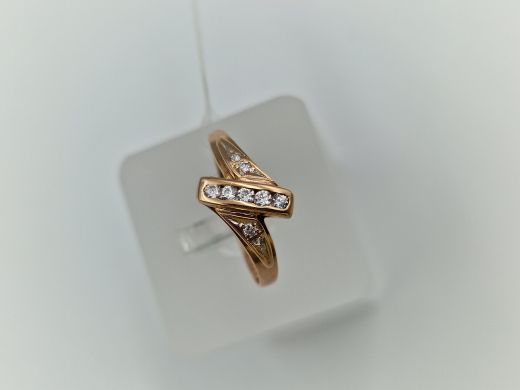 Zelta gredzens ar cirkoniju, 2.08 g, izm. 19