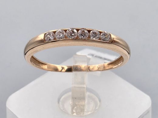 Gold ring with zircon, 1.44 g, size 18.5