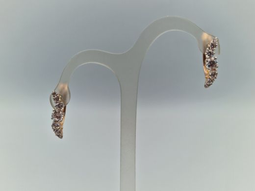 Zelta auskari ar cirkoniju, 1.85 g