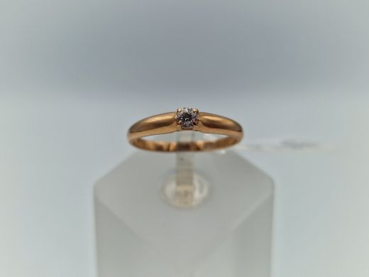 Zelta gredzens ar cirkoniju, 1.54 g, izm. 16.5