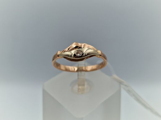 Zelta gredzens ar cirkoniju, 2.16 g, izm. 18