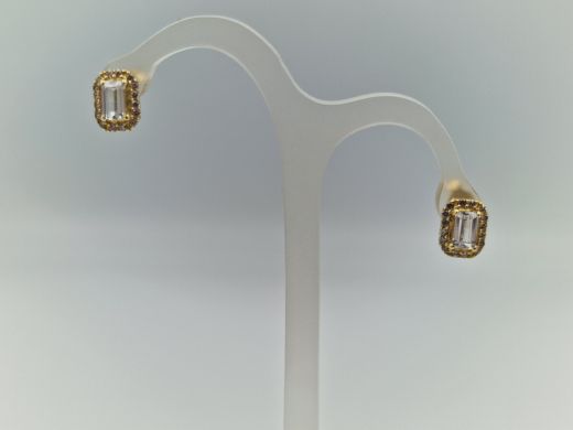 Zelta auskari ar cirkoniju, 1.58 g