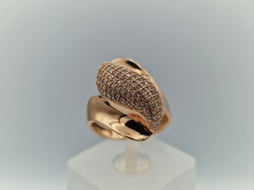 Zelta gredzens ar cirkoniju, 3.4 g, izm. 17.5