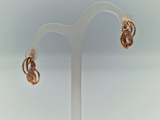 Zelta auskari ar cirkoniju, 2.47 g