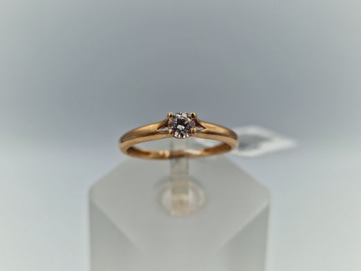 Zelta gredzens ar cirkoniju, 1.17 g, izm. 16.5