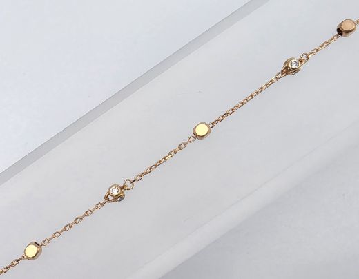 Aukso apyrankė su cirkonisu, 1.20 g, dydis 19 cm