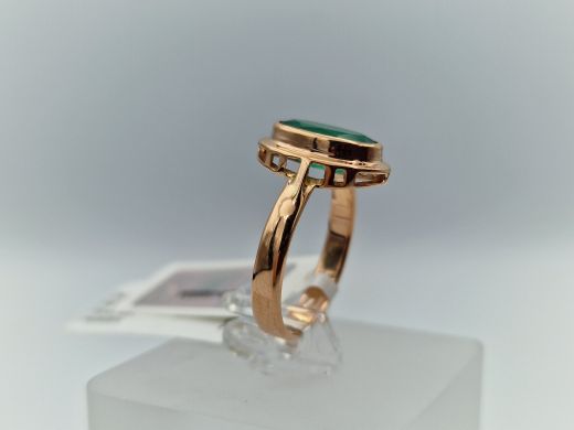 Zelta gredzens ar halcedonu, 2.82 g, izm. 16