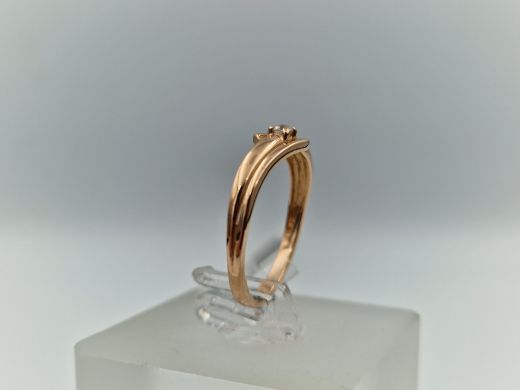 Zelta gredzens ar cirkoniju, 1.5 g, izm. 16.5