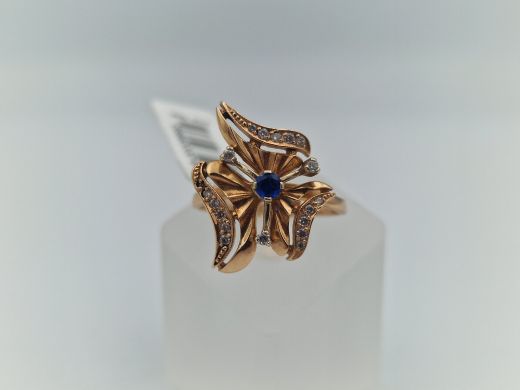 Zelta gredzens ar cirkoniju, 3.9 g, izm. 17.8