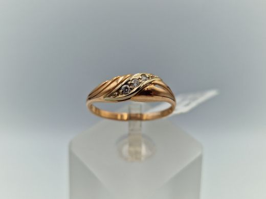 Zelta gredzens ar cirkoniju, 1.76 g, izm. 17