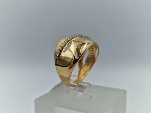 Zelta gredzens ar cirkoniju, 3.76 g, izm. 18.5