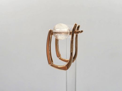 Золотые серьги с цирконом, 1.69 г