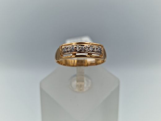 Zelta gredzens ar cirkoniju, 2.24 g, izm. 17