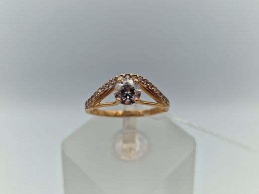 Zelta gredzens ar cirkoniju, 1.47 g, izm. 15.5