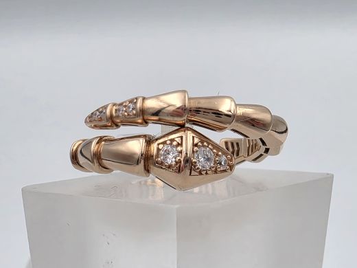 Gold ring with zircon, 3.40 g, size 18.5