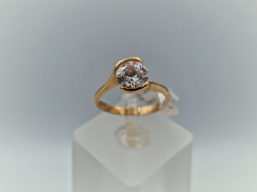 Zelta gredzens ar cirkoniju, 2.33 g, izm. 16.5