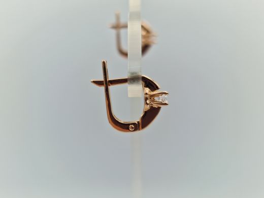 Золотые серьги с цирконом, 2.62 г
