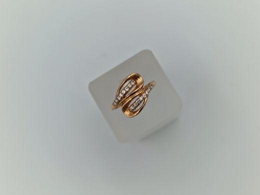 Zelta gredzens ar cirkoniju, 2.17 g, izm. 17