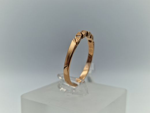 Zelta gredzens ar cirkoniju, 1.86 g, izm. 18.2
