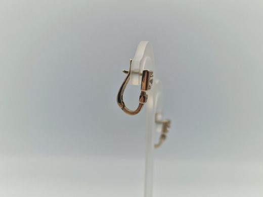 Золотые серьги с цирконом, 6 г