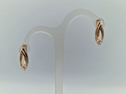 Zelta auskari ar cirkoniju, 2.02 g