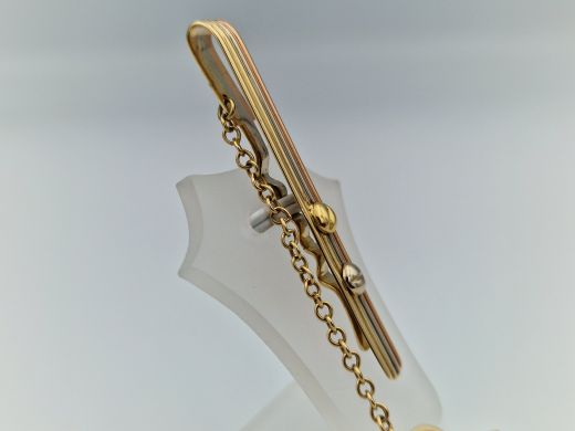 Золотые серьги с цирконом, 6.11 г